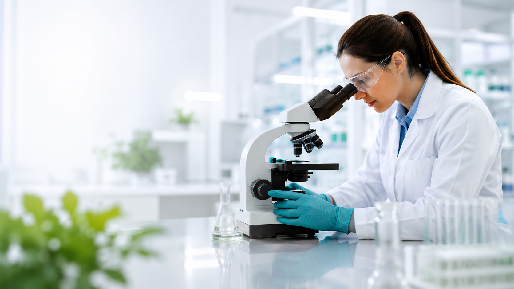 Profissional em ambiente laboratorial do LABBH